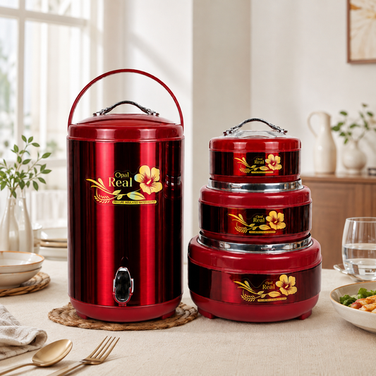 Opal Real 4-Piece Insulated Hot Pot & Water Cooler Gift Set | Thermocare.pk