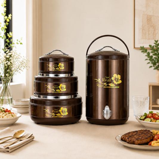 Opal Real 4-Piece Insulated Hot Pot & Water Cooler Gift Set | Thermocare.pk